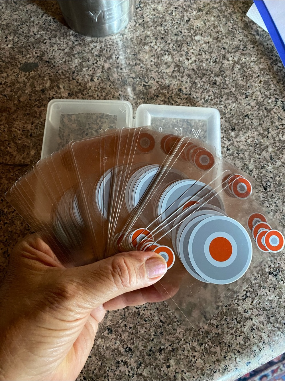 Clear deck of cards Orange Target Design - Pack